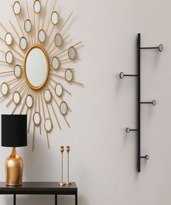 Wandgarderobe Design AGAWA HANGER aus Metall und Eiche