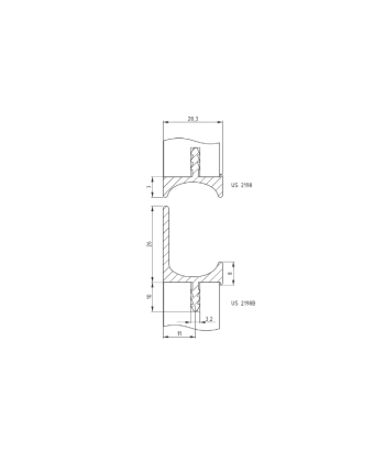 2198B technische zeichnung 2 Aluprofile, Möbelgriffe & Metallmöbel für Küche, Möbelbau & Industrie