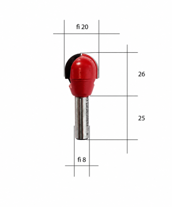 Kugelfräser Ø20 mm – Schaft Ø8 mm