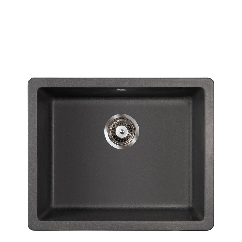 metalac-u50-schwarz Metalac Granit Unterbauspüle Quadro U 50 Schwarz