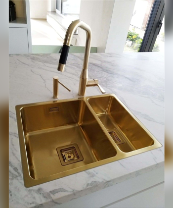 BECKEN 580×440 1+½ – Edelstahlspüle mit Haupt- und Zusatzbecken