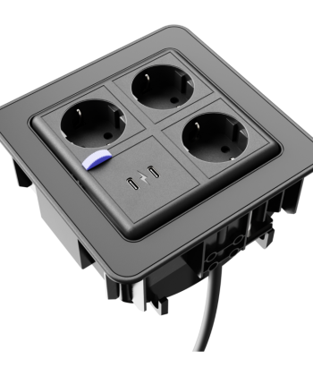 Digitel FlipAround – versenkbares Steckdosenelement mit Schuko- und USB-Anschlüssen