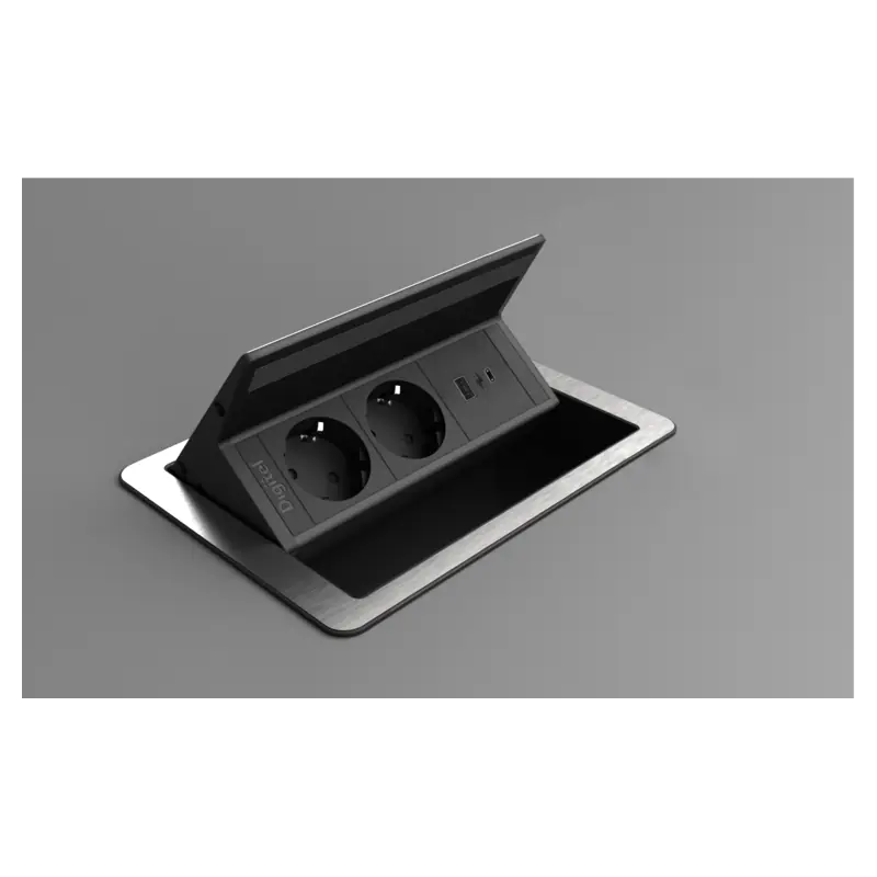 digitel-flipup-edelstahl-2-schuko-usb