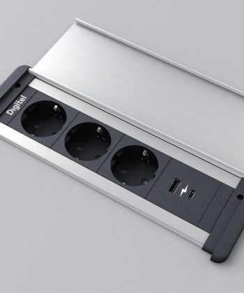 Digitel SlimCover – flache Einbausteckdose mit Abdeckung für Möbel und Arbeitsplatten